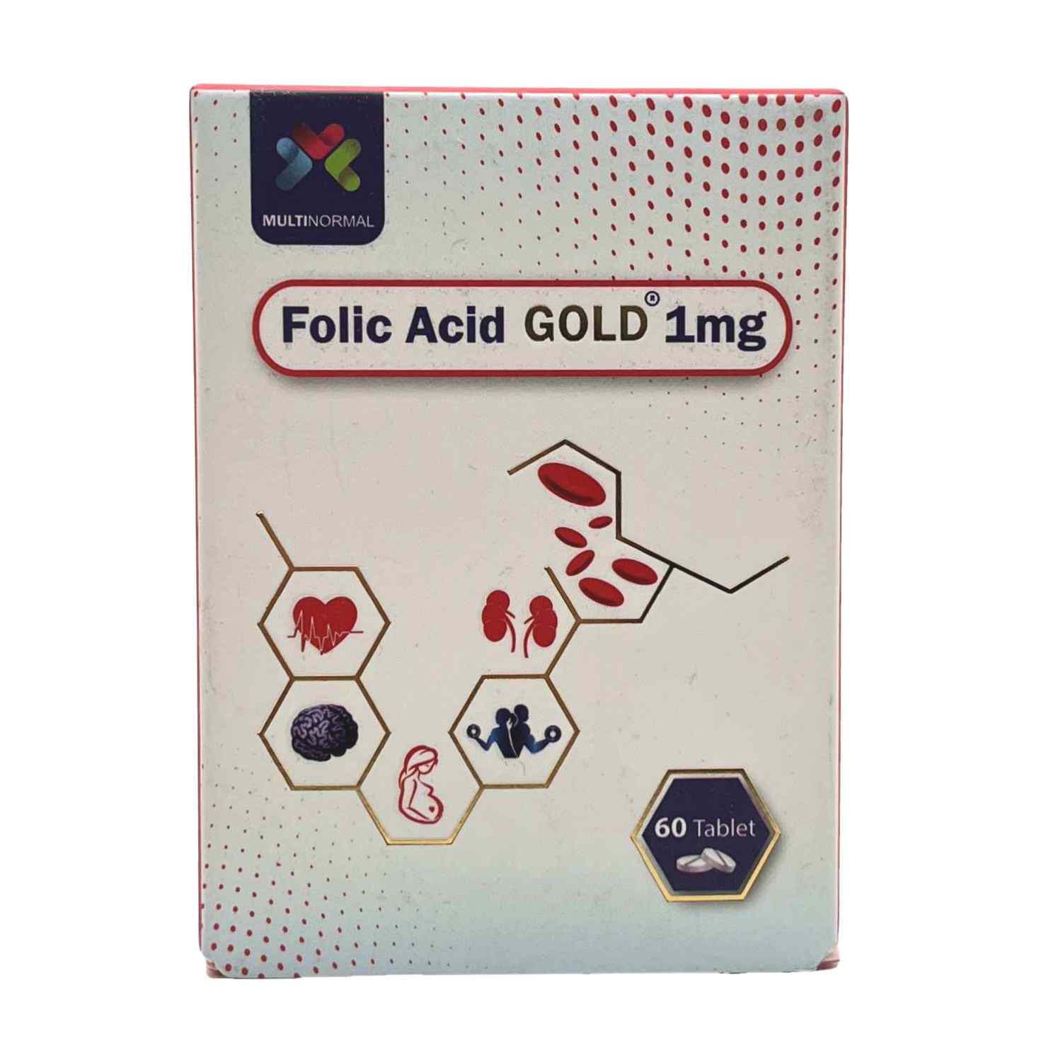 قرص فولیک اسید گلد 1 مولتی نرمال MultiNormal Folic Acid Gold
